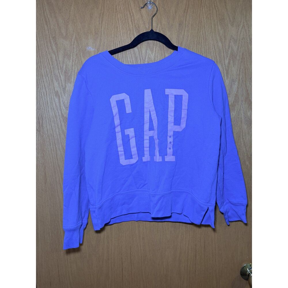 GAP Women's Logo Crewneck Sweatshirt Periwinkle Blue Purple Size S